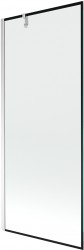 MEXEN/S - Next vanová zástěna FIX 80 x 150, černá dekor, chrom (895-080-000-00-70-01)