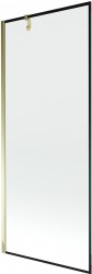 MEXEN/S - Next vanová zástěna FIX 80 x 150, černá dekor, zlatá (895-080-000-00-70-50)