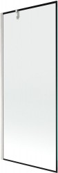 MEXEN/S - Next vanová zástěna FIX 80 x 150, černá vzor, nikl kartáčovaná (895-080-000-00-70-97)