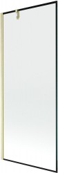 MEXEN/S - Next vanová zástěna FIX 80 x 150, černá vzor, zlatá kartáčovaná (895-080-000-00-70-55)