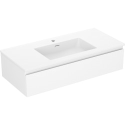 MEXEN/S - Orio koupelnová skříňka 100 cm s umyvadlem Otis, 1 šuplík, bílá mat (91A10-10023-1-BF01-W18M01)