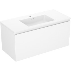 MEXEN/S - Orio koupelnová skříňka 100 cm s umyvadlem Otis, 1 šuplík, bílá mat (91A10-10047-1-BF01-W18M01)