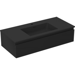 MEXEN/S - Orio koupelnová skříňka 100 cm s umyvadlem Otis, 1 šuplík, černá mat (91A10-10023-1-BF71-W18M71)