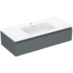 MEXEN/S - Orio koupelnová skříňka 100 cm s umyvadlem Otis, 1 šuplík, grafit mat/bílá mat (91A10-10023-1-BF66-W18M01)