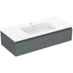 MEXEN/S - Orio koupelnová skříňka 100 cm s umyvadlem Otis, 1 šuplík, grafit mat/bílá mat (91A10-10023-1-BF66-W18M01)