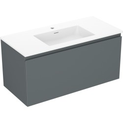 MEXEN/S - Orio koupelnová skříňka 100 cm s umyvadlem Otis, 1 šuplík, grafit mat/bílá mat (91A10-10047-1-BF66-W18M01)