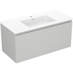 MEXEN/S - Orio koupelnová skříňka 100 cm s umyvadlem Otis, 1 šuplík, šedá mat/bílá mat (91A10-10047-1-BF62-W18M01)