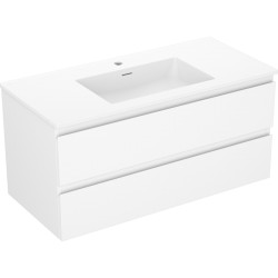 MEXEN/S - Orio koupelnová skříňka 100 cm s umyvadlem Otis, 2 zásuvky, bílá mat (91A10-10047-2-BFF01-W18M01)