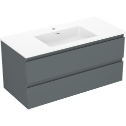 MEXEN/S - Orio koupelnová skříňka 100 cm s umyvadlem Otis, 2 zásuvky, grafit mat/bílá mat (91A10-10047-2-BFF66-W18M01)