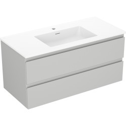 MEXEN/S - Orio koupelnová skříňka 100 cm s umyvadlem Otis, 2 zásuvky, šedá mat/bílá mat (91A10-10047-2-BFF62-W18M01)