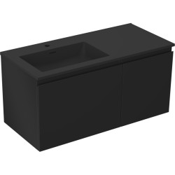 MEXEN/S - Orio koupelnová skříňka 100 cm s umyvadlem Otis levá, 1S, 1D, černá mat (91A13-10047-3-BBFF71-W18L71)