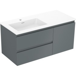 MEXEN/S - Orio koupelnová skříňka 100 cm s umyvadlem Otis levá, 2S, 1D, grafit mat/bílá mat (91A13-10047-3-BBFFF66-W18L01)