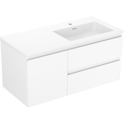 MEXEN/S - Orio koupelnová skříňka 100 cm s umyvadlem Otis pravá, 2S, 1D, bílá mat (91A13-10047-3-BBFFF01-W18P01)