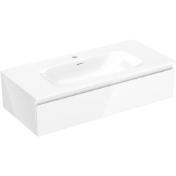 MEXEN/S - Orio koupelnová skříňka 100 cm s umyvadlem Vela, 1 šuplík, bílá lesk (91A10-10023-1-BF00-W23M00)