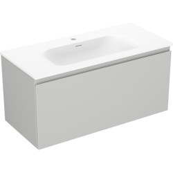 MEXEN/S - Orio koupelnová skříňka 100 cm s umyvadlem Vela, 1 šuplík, šedá mat/bílá mat (91A10-10047-1-BF62-W23M01)