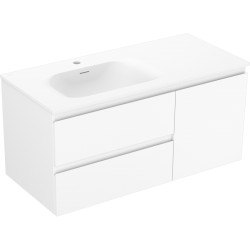 MEXEN/S - Orio koupelnová skříňka 100 cm s umyvadlem Vela levá, 2S, 1D, bílá mat (91A13-10047-3-BBFFFF01-W23L01)