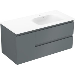 MEXEN/S - Orio koupelnová skříňka 100 cm s umyvadlem Vela pravá, 2S, 1D, grafit mat/bílá mat (91A13-10047-3-BBFFF66-W23P01)