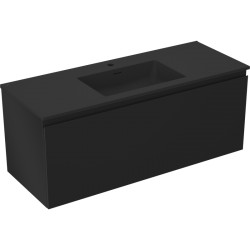 MEXEN/S - Orio koupelnová skříňka 120 cm s umyvadlem Otis, 1 šuplík, černá mat (91A10-12047-1-BF71-W18M71)