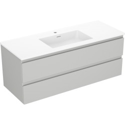 MEXEN/S - Orio koupelnová skříňka 120 cm s umyvadlem Otis, 2 zásuvky, šedá mat/bílá mat (91A10-12047-2-BFF62-W18M01)