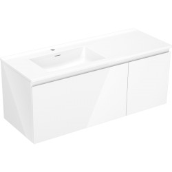 MEXEN/S - Orio koupelnová skříňka 120 cm s umyvadlem Otis levá, 1S, 1D, bílá lesk (91A13-12047-3-BBFF00-W18L00)