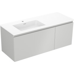 MEXEN/S - Orio koupelnová skříňka 120 cm s umyvadlem Otis levá, 1S, 1D, šedá mat/bílá mat (91A13-12047-3-BBFF62-W18L01)