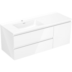 MEXEN/S - Orio koupelnová skříňka 120 cm s umyvadlem Otis levá, 2S, 1D, bílá lesk (91A13-12047-3-BBFFF00-W18L00)