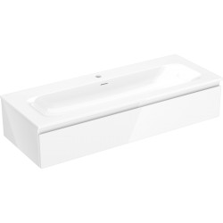 MEXEN/S - Orio koupelnová skříňka 120 cm s umyvadlem Vela, 1 šuplík, bílá lesk (91A10-12023-1-BF00-W23M00)