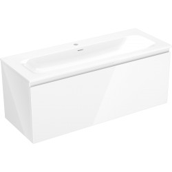 MEXEN/S - Orio koupelnová skříňka 120 cm s umyvadlem Vela, 1 šuplík, bílá lesk (91A10-12047-1-BF00-W23M00)