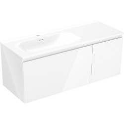 MEXEN/S - Orio koupelnová skříňka 120 cm s umyvadlem Vela levá, 1S, 1D, bílá lesk (91A13-12047-3-BBFF00-W23L00)