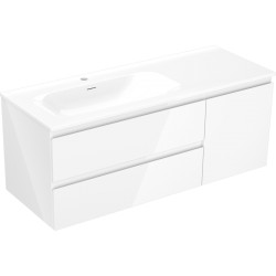 MEXEN/S - Orio koupelnová skříňka 120 cm s umyvadlem Vela levá, 2S, 1D, bílá lesk (91A13-12047-3-BBFFF00-W23L00)
