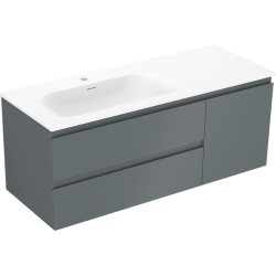 MEXEN/S - Orio koupelnová skříňka 120 cm s umyvadlem Vela levá, 2S, 1D, grafit mat/bílá mat (91A13-12047-3-BBFFF66-W23L01)