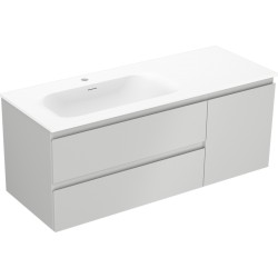 MEXEN/S - Orio koupelnová skříňka 120 cm s umyvadlem Vela levá, 2S, 1D, šedá mat/bílá mat (91A13-12047-3-BBFFF62-W23L01)