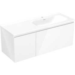 MEXEN/S - Orio koupelnová skříňka 120 cm s umyvadlem Vela pravá, 1S, 1D, bílá lesk (91A13-12047-3-BBFF00-W23P00)