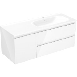 MEXEN/S - Orio koupelnová skříňka 120 cm s umyvadlem Vela pravá, 2S, 1D, bílá lesk (91A13-12047-3-BBFFF00-W23P00)
