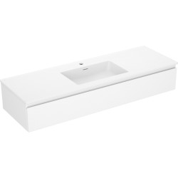 MEXEN/S - Orio koupelnová skříňka 140 cm s umyvadlem Otis, 1 šuplík, bílá mat (91A10-14023-1-BF01-W18M01)