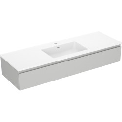 MEXEN/S - Orio koupelnová skříňka 140 cm s umyvadlem Otis, 1 šuplík, šedá mat/bílá mat (91A10-14023-1-BF62-W18M01)