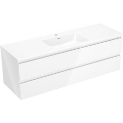 MEXEN/S - Orio koupelnová skříňka 140 cm s umyvadlem Otis, 2 zásuvky, bílá lesk (91A10-14047-2-BFF00-W18M00)