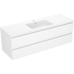 MEXEN/S - Orio koupelnová skříňka 140 cm s umyvadlem Otis, 2 zásuvky, bílá mat (91A10-14047-2-BFF01-W18M01)