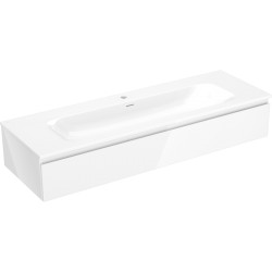 MEXEN/S - Orio koupelnová skříňka 140 cm s umyvadlem Vela, 1 šuplík, bílá lesk (91A10-14023-1-BF00-W23M00)