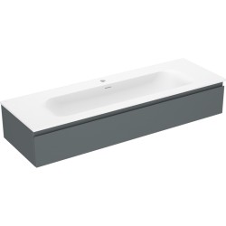 MEXEN/S - Orio koupelnová skříňka 140 cm s umyvadlem Vela, 1 šuplík, grafit mat/bílá mat (91A10-14023-1-BF66-W23M01)