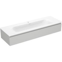 MEXEN/S - Orio koupelnová skříňka 140 cm s umyvadlem Vela, 1 šuplík, šedá mat/bílá mat (91A10-14023-1-BF62-W23M01)