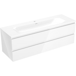 MEXEN/S - Orio koupelnová skříňka 140 cm s umyvadlem Vela, 2 zásuvky, bílá lesk (91A10-14047-2-BFF00-W23M00)