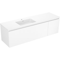 MEXEN/S - Orio koupelnová skříňka 160 cm s umyvadlem Otis levá, 1S, 1D, bílá mat (91A13-16047-3-BBFF01-W18L01)