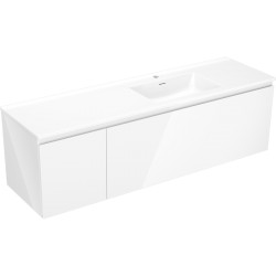 MEXEN/S - Orio koupelnová skříňka 160 cm s umyvadlem Otis pravá, 1S, 1D, bílá lesk (91A13-16047-3-BBFF00-W18P00)