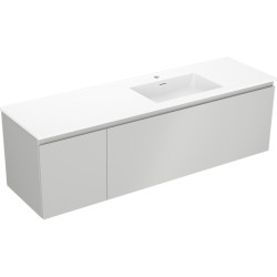 MEXEN/S - Orio koupelnová skříňka 160 cm s umyvadlem Otis pravá, 1S, 1D, šedá mat/bílá mat (91A13-16047-3-BBFF62-W18P01)