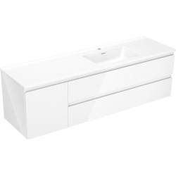 MEXEN/S - Orio koupelnová skříňka 160 cm s umyvadlem Otis pravá, 2S, 1D, bílá lesk (91A13-16047-3-BBFFF00-W18P00)