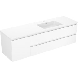 MEXEN/S - Orio koupelnová skříňka 160 cm s umyvadlem Otis pravá, 2S, 1D, bílá mat (91A13-16047-3-BBFFF01-W18P01)