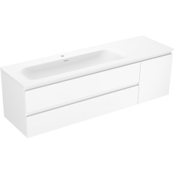 MEXEN/S - Orio koupelnová skříňka 160 cm s umyvadlem Vela levá, 2S, 1D, bílá mat (91A13-16047-3-BBFFFF01-W23L01)