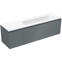 MEXEN/S - Orio koupelnová skříňka 160 cm s umyvadlem Vela pravá, 1S, 1D, grafit mat/bílá mat (91A13-16047-3-BBFF66-W23P01)