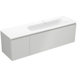 MEXEN/S - Orio koupelnová skříňka 160 cm s umyvadlem Vela pravá, 1S, 1D, šedá mat/bílá mat (91A13-16047-3-BBFF62-W23P01)